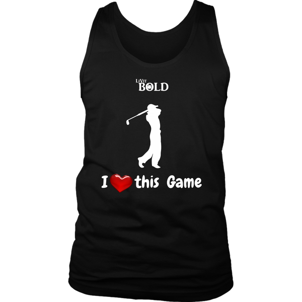 LiVit BOLD District Men's Tank - I Heart this Game - Golf - LiVit BOLD