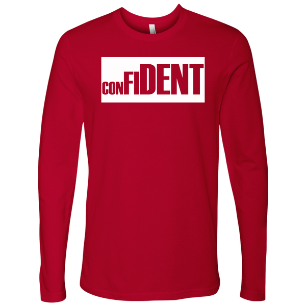 CONFIDENT Front and Back Print Men's Long Sleeve Top - 6 Colors- LiVit BOLD - LiVit BOLD