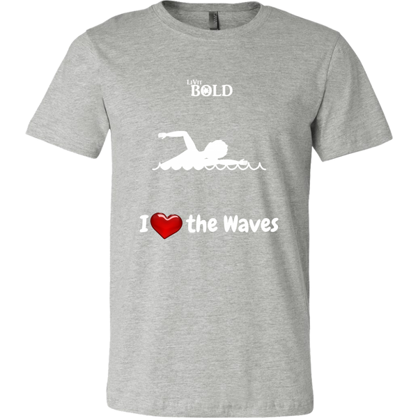 LiVit BOLD Canvas Men's Shirt - I Heart the Waves - Swimming - LiVit BOLD