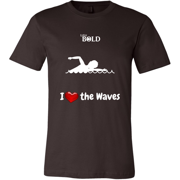 LiVit BOLD Canvas Men's Shirt - I Heart the Waves - Swimming - LiVit BOLD