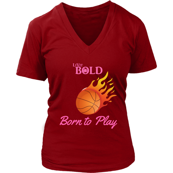LiVit BOLD District Women's V-Neck Shirt - Basketball Collection - LiVit BOLD