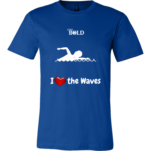 LiVit BOLD Canvas Men's Shirt - I Heart the Waves - Swimming - LiVit BOLD