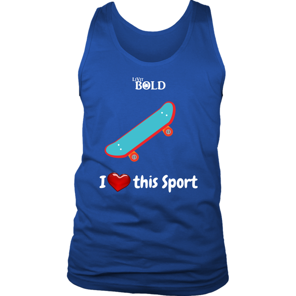 LiVit BOLD District Men's Tank - I Heart this Sport - Skateboarding - LiVit BOLD