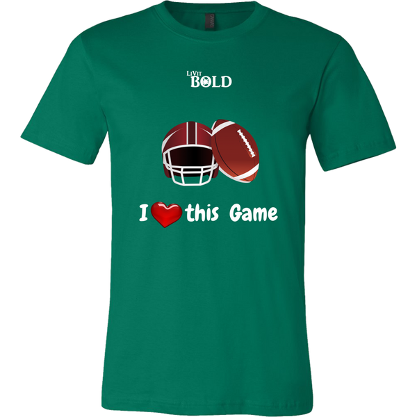 LiVit BOLD Canvas Men's Shirt - I Heart This Game - Football - LiVit BOLD