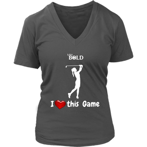 LiVit BOLD District Women's V-Neck Shirt - I Heart this Game - Golf - LiVit BOLD