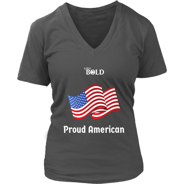 LiVit BOLD District Women's V-Neck Shirt - Proud American - LiVit BOLD