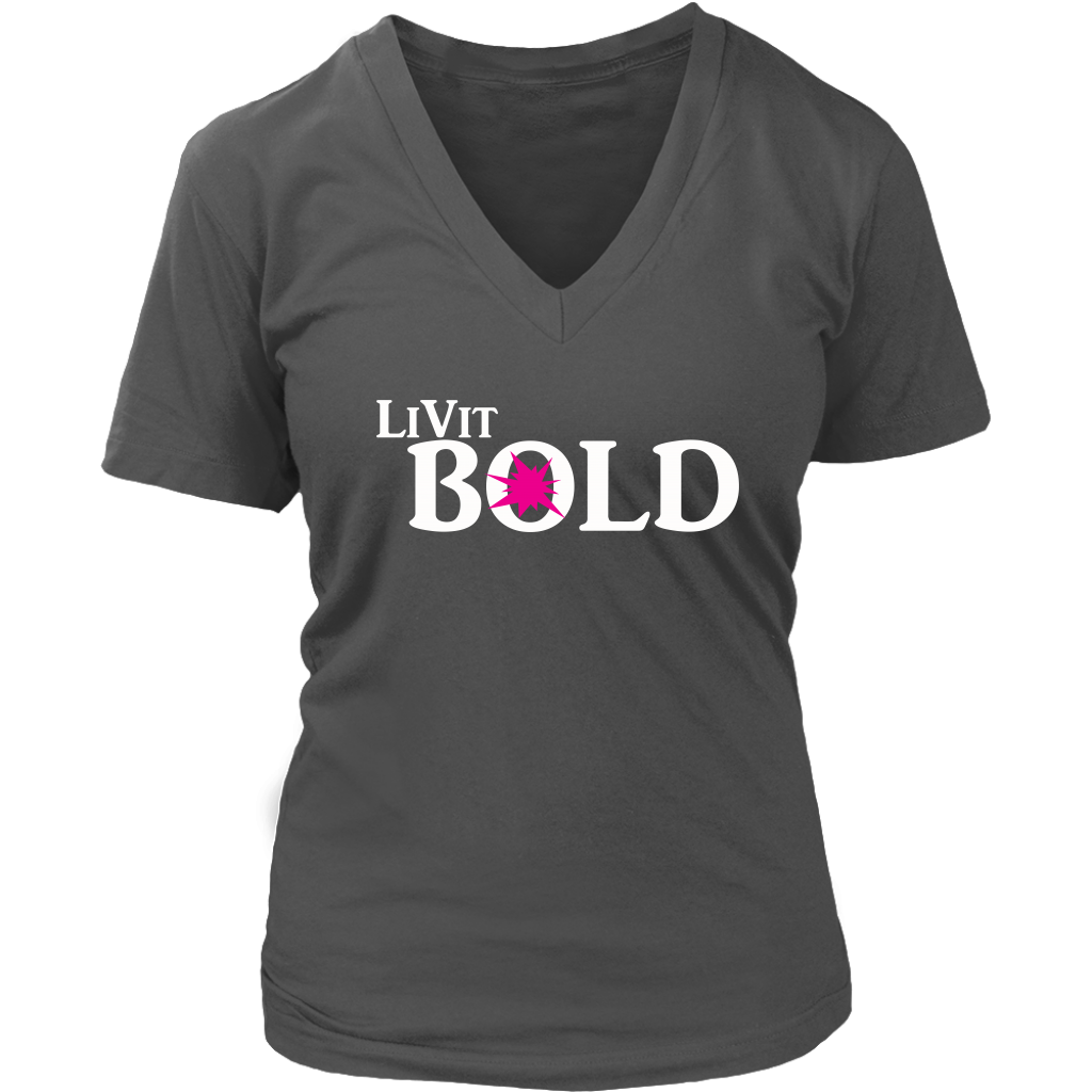 LiVit BOLD Women's V-Neck - Hot Pink Burst - 6 Colors - LiVit BOLD