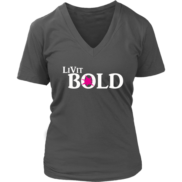 LiVit BOLD Women's V-Neck - Hot Pink Burst - 6 Colors - LiVit BOLD