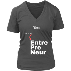 LiVit BOLD District Women's V-Neck Shirt - I am an Entrepreneur - LiVit BOLD