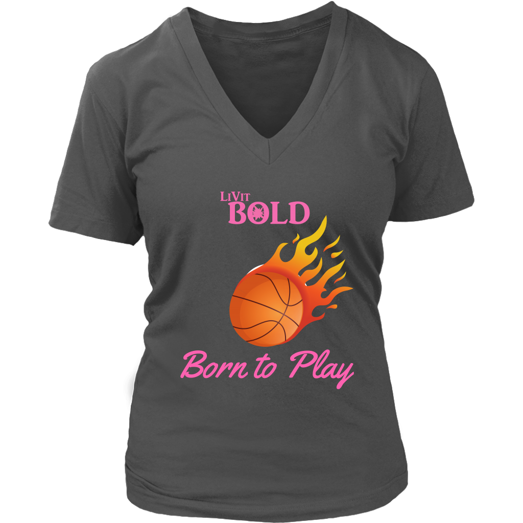 LiVit BOLD District Women's V-Neck Shirt - Basketball Collection - LiVit BOLD