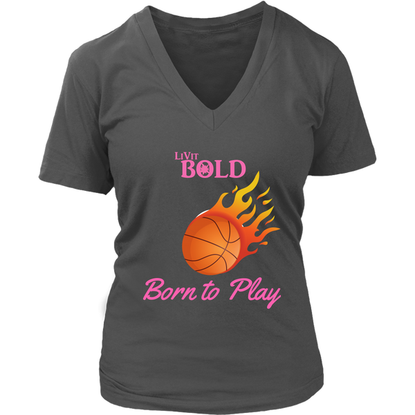 LiVit BOLD District Women's V-Neck Shirt - Basketball Collection - LiVit BOLD