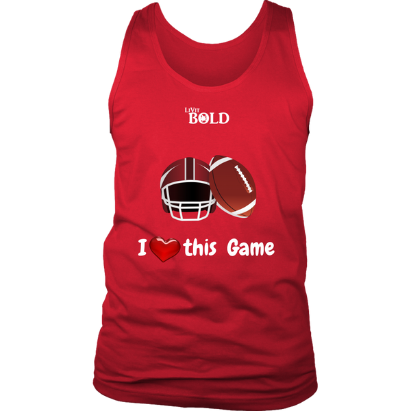 LiVit BOLD District Men's Tank - I Heart this Game - Football - LiVit BOLD