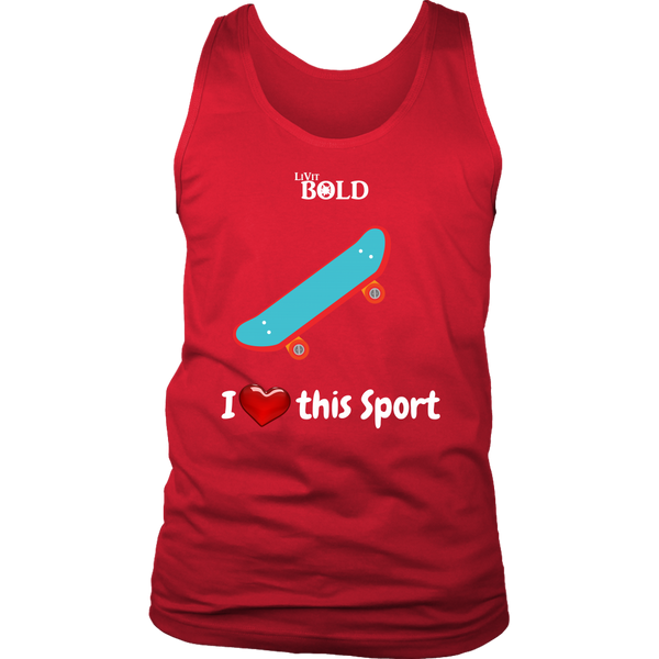 LiVit BOLD District Men's Tank - I Heart this Sport - Skateboarding - LiVit BOLD