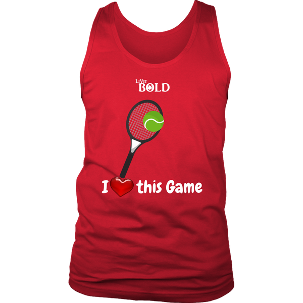 LiVit BOLD District Men's Tank - I Heart this Game - Tennis - LiVit BOLD