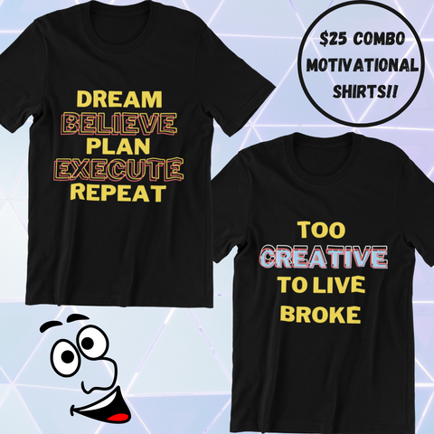 Motivational Combo Pack T-Shirts (Black Color)