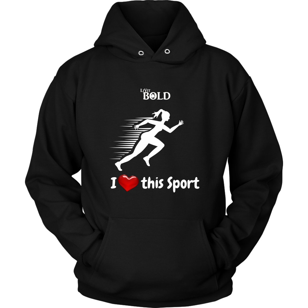 LiVit BOLD Women's Hoodies - I Heart this Sport - Track & Field - LiVit BOLD