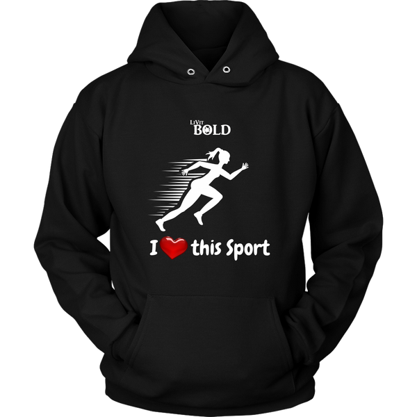 LiVit BOLD Women's Hoodies - I Heart this Sport - Track & Field - LiVit BOLD