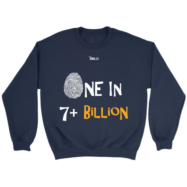 One In 7 Plus Billion - Men's Crewneck Sweatshirt - 7 Colors - LiVit BOLD - LiVit BOLD