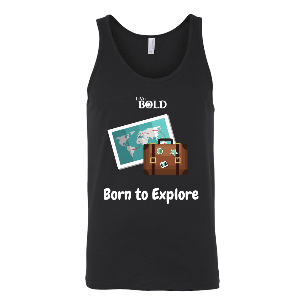 LiVit BOLD Canvas Unisex Tank - Born to Explore - LiVit BOLD