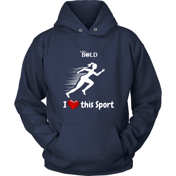 LiVit BOLD Women's Hoodies - I Heart this Sport - Track & Field - LiVit BOLD