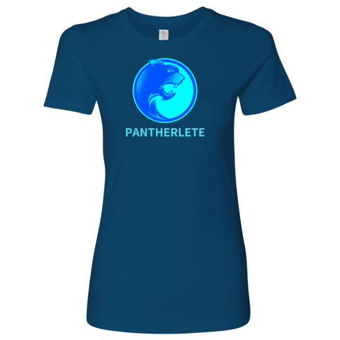 Pantherlete Athletics Women's Top - Cool Blue 3/4 logo size print - LiVit BOLD