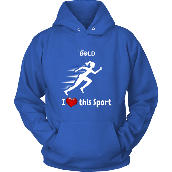 LiVit BOLD Women's Hoodies - I Heart this Sport - Track & Field - LiVit BOLD