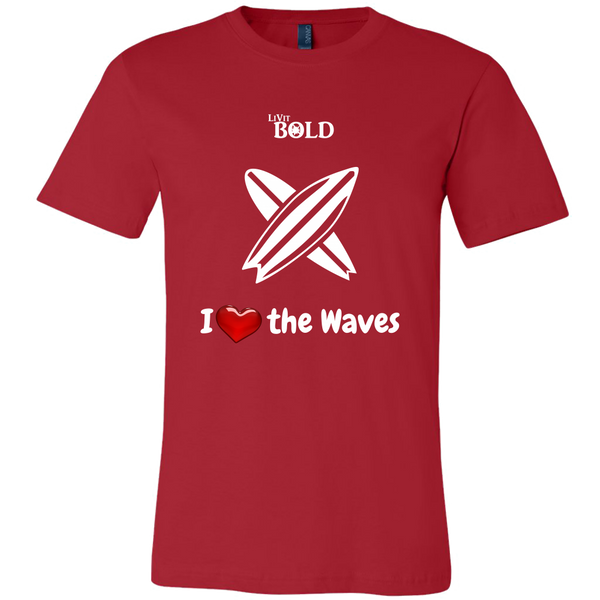 LiVit BOLD Canvas Men's Shirt - I Heart the Waves - Surfing - LiVit BOLD