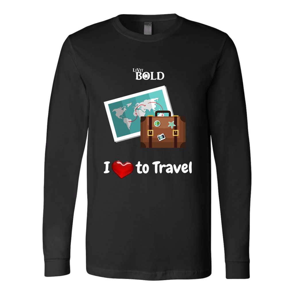 LiVit BOLD Canvas Long Sleeve Shirt - I love to Travel - LiVit BOLD