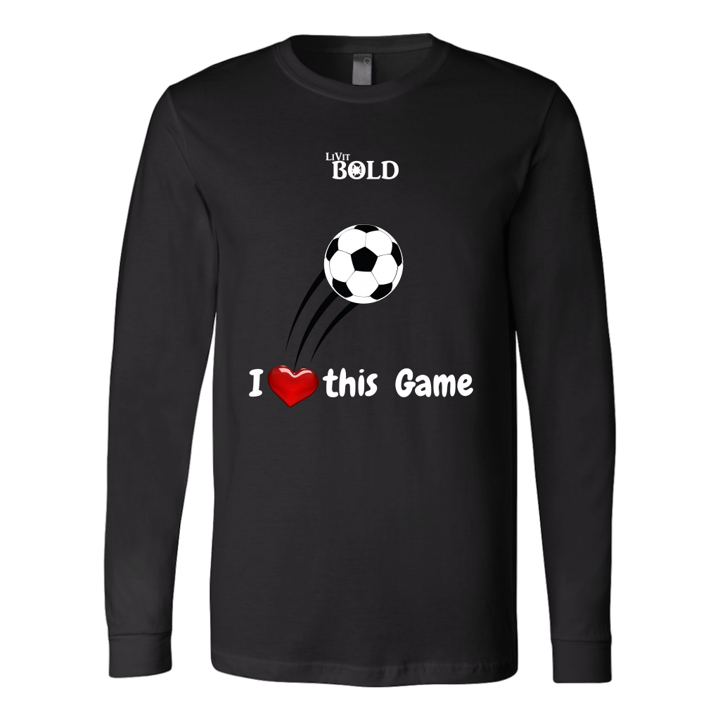 LiVit BOLD Canvas Long Sleeve Shirt - I Heart this Game - Soccer - LiVit BOLD