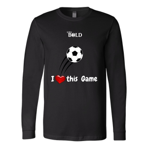 LiVit BOLD Canvas Long Sleeve Shirt - I Heart this Game - Soccer - LiVit BOLD