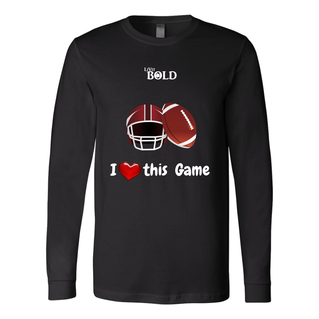 LiVit BOLD Canvas Long Sleeve Shirt - I Heart this Game - Football - LiVit BOLD