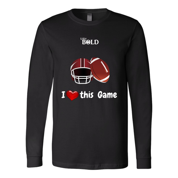 LiVit BOLD Canvas Long Sleeve Shirt - I Heart this Game - Football - LiVit BOLD