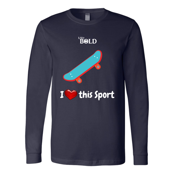 LiVit BOLD Canvas Long Sleeve Shirt - I Heart this Sport - Skateboarding - LiVit BOLD
