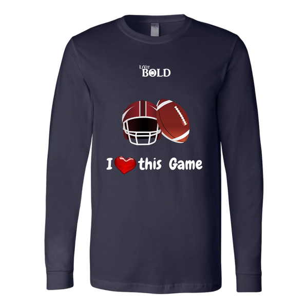 LiVit BOLD Canvas Long Sleeve Shirt - I Heart this Game - Football - LiVit BOLD