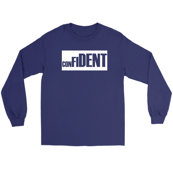 CONFIDENT Unisex Long Sleeve T-Shirt Front and Back Print - 7 Colors - LiVit BOLD - LiVit BOLD