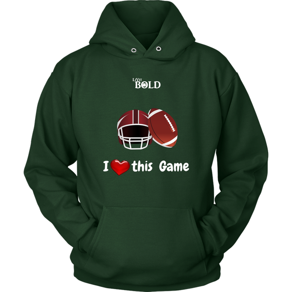 LiVit BOLD Men & Women Hoodies --- I Heart This Game - Football - LiVit BOLD