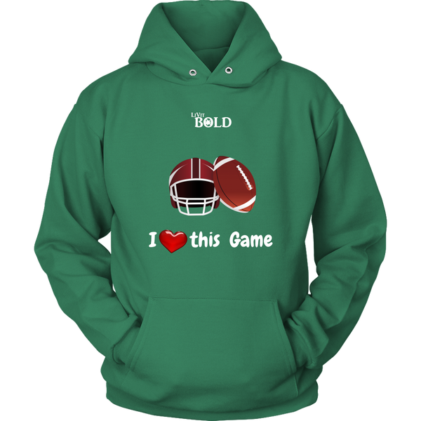 LiVit BOLD Men & Women Hoodies --- I Heart This Game - Football - LiVit BOLD