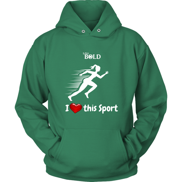 LiVit BOLD Women's Hoodies - I Heart this Sport - Track & Field - LiVit BOLD