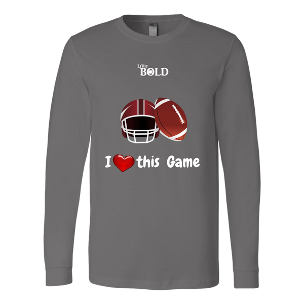 LiVit BOLD Canvas Long Sleeve Shirt - I Heart this Game - Football - LiVit BOLD