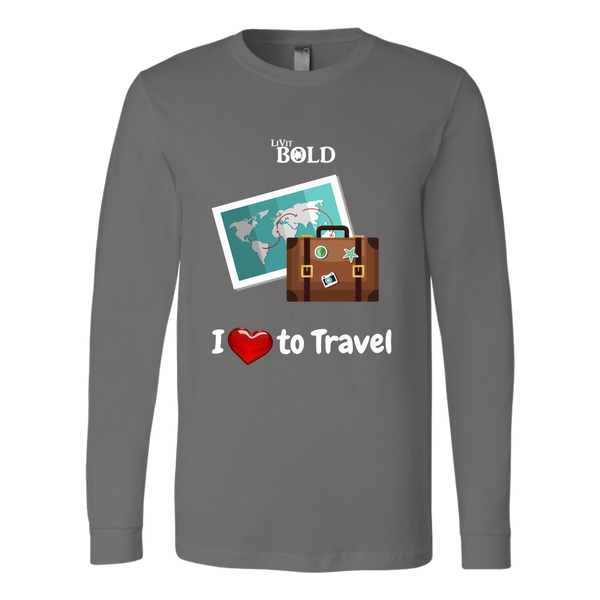 LiVit BOLD Canvas Long Sleeve Shirt - I love to Travel - LiVit BOLD