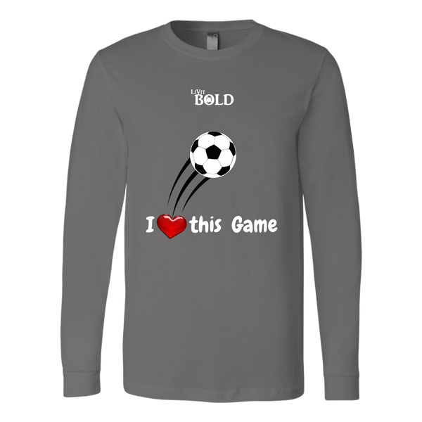 LiVit BOLD Canvas Long Sleeve Shirt - I Heart this Game - Soccer - LiVit BOLD