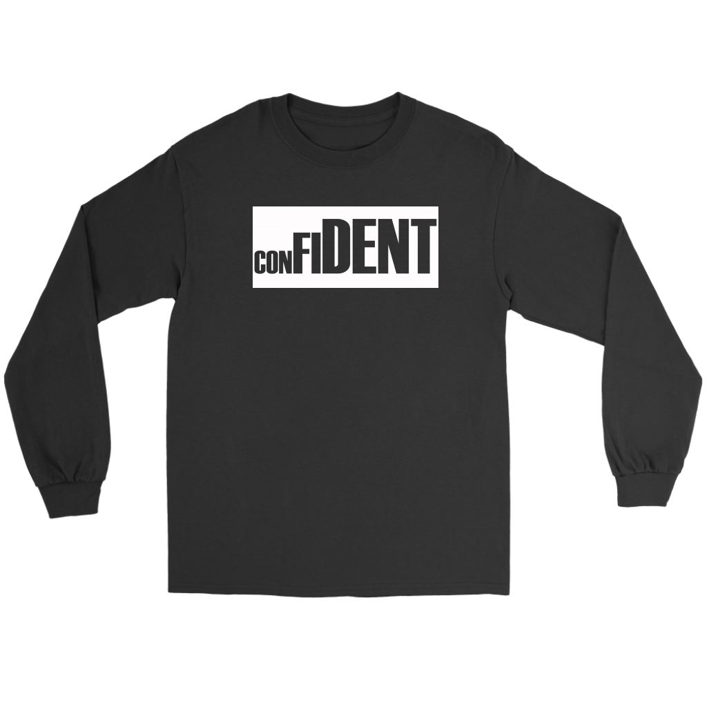 CONFIDENT Unisex Long Sleeve T-Shirt Front and Back Print - 7 Colors - LiVit BOLD - LiVit BOLD