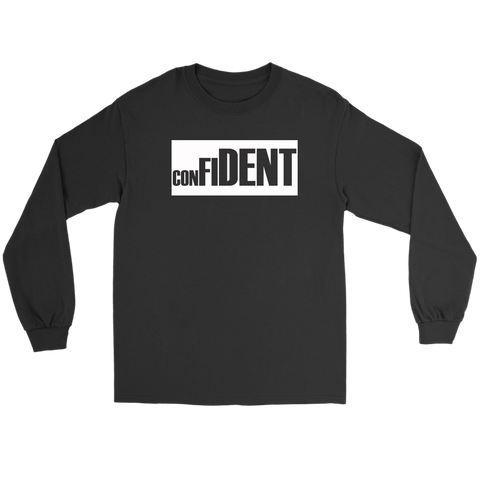 CONFIDENT Unisex Long Sleeve T-Shirt Front and Back Print - 7 Colors - LiVit BOLD - LiVit BOLD