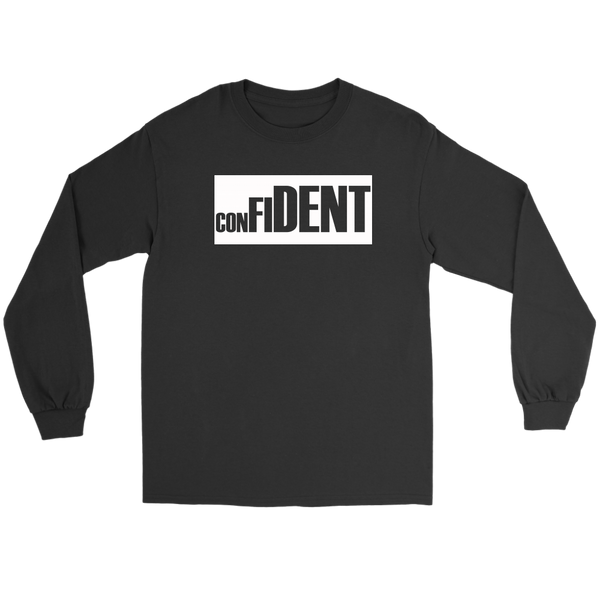 CONFIDENT Unisex Long Sleeve T-Shirt Front and Back Print - 7 Colors - LiVit BOLD - LiVit BOLD