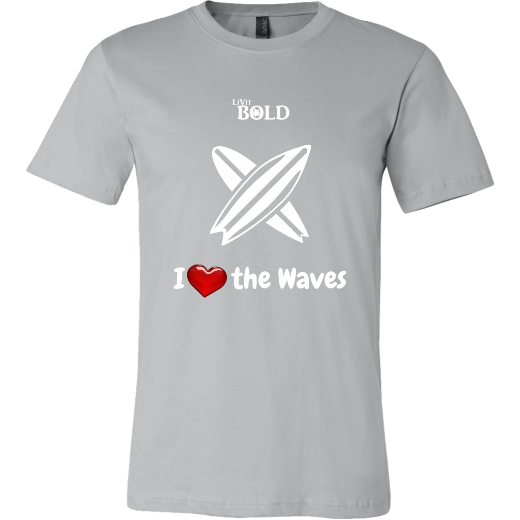 LiVit BOLD Canvas Men's Shirt - I Heart the Waves - Surfing - LiVit BOLD