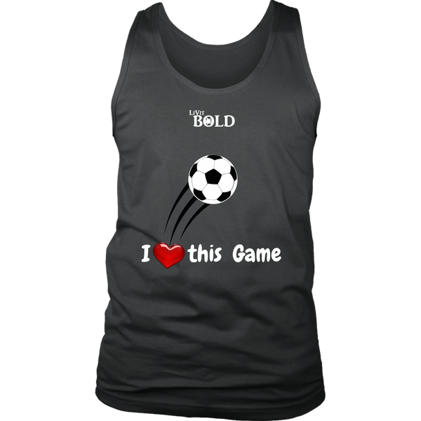 LiVit BOLD District Men's Tank - I Heart this Game - Soccer - LiVit BOLD