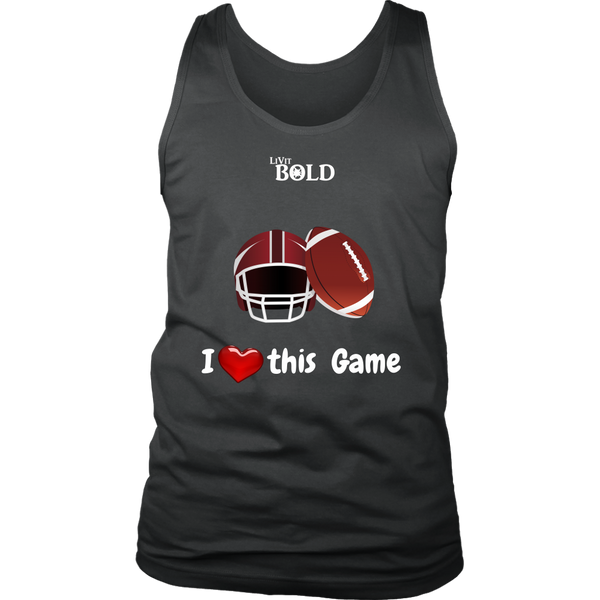 LiVit BOLD District Men's Tank - I Heart this Game - Football - LiVit BOLD