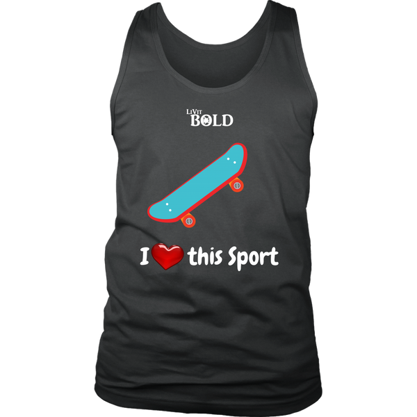 LiVit BOLD District Men's Tank - I Heart this Sport - Skateboarding - LiVit BOLD