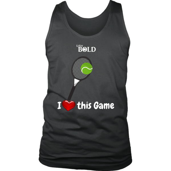 LiVit BOLD District Men's Tank - I Heart this Game - Tennis - LiVit BOLD