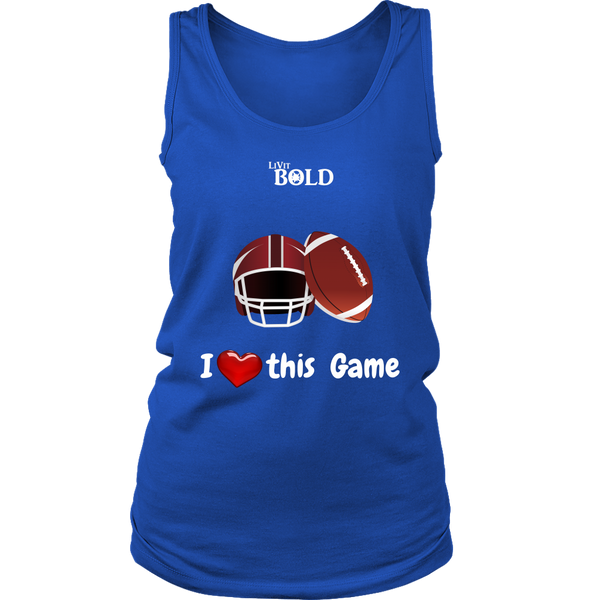 LiVit BOLD District Women's Tank - I Heart this Game - Football - LiVit BOLD